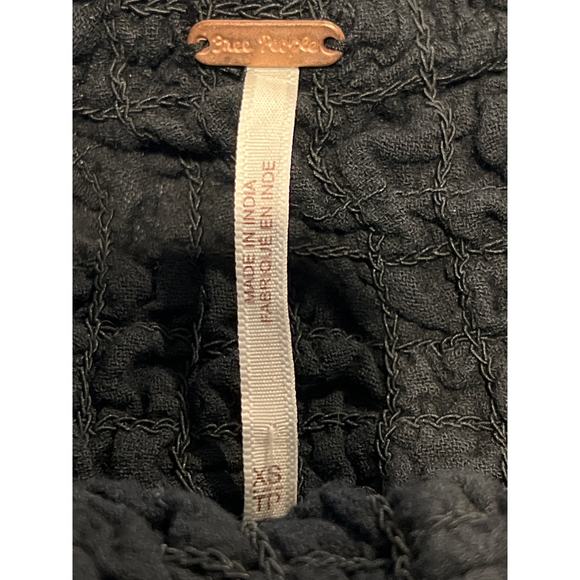 Free People Women’s Crinkle Stretch Open Back Maxi‎ Dress Sz XS Black Scoop Neck - Picture 11 of 11